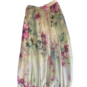 Floral and Frill Maxi Skirt